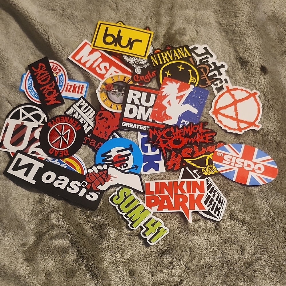 Rock And Roll/Heavy Metal Band Logo Sticker Pack Of 30.